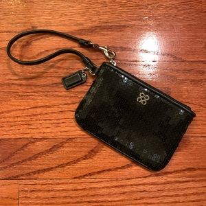 Coach Black Sequence Wristlet